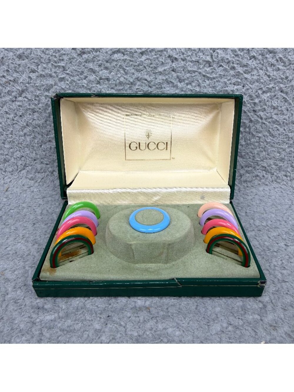 Gucci Change Bezel 11 pcs w/ Box Only Replacement Watch Ring Set Vintage 80s 90s